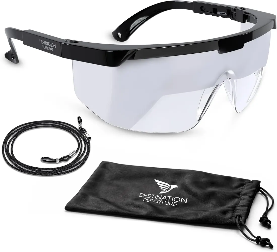 White IFR training foggles with soft case and neck strap