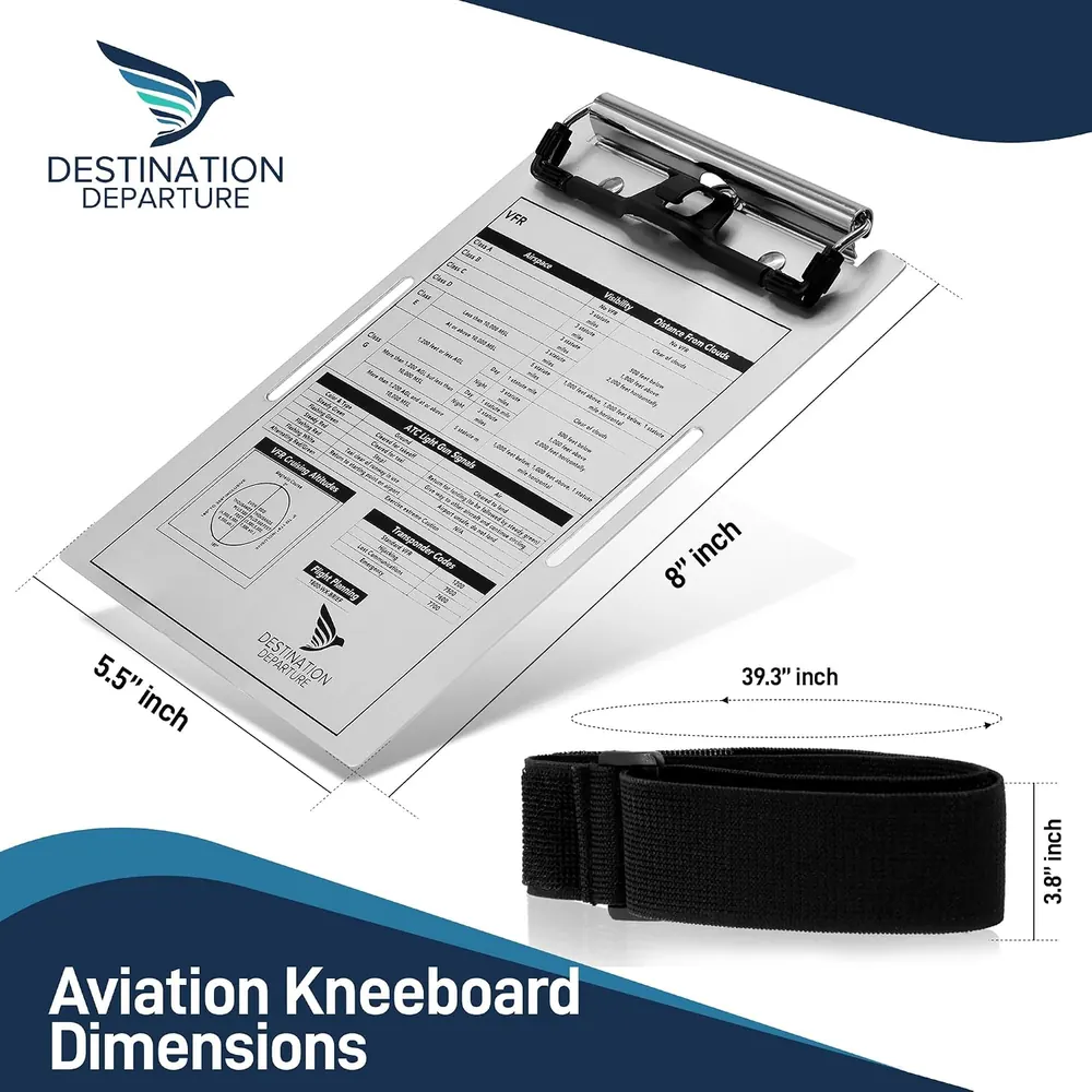 Kneeboard dimensions: 5.5 by 8 inches